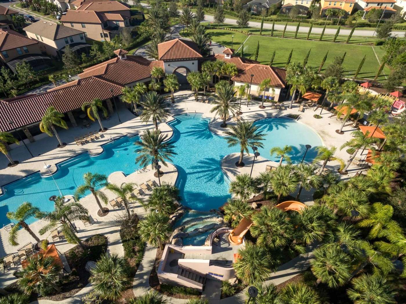 aerial of solterra pool