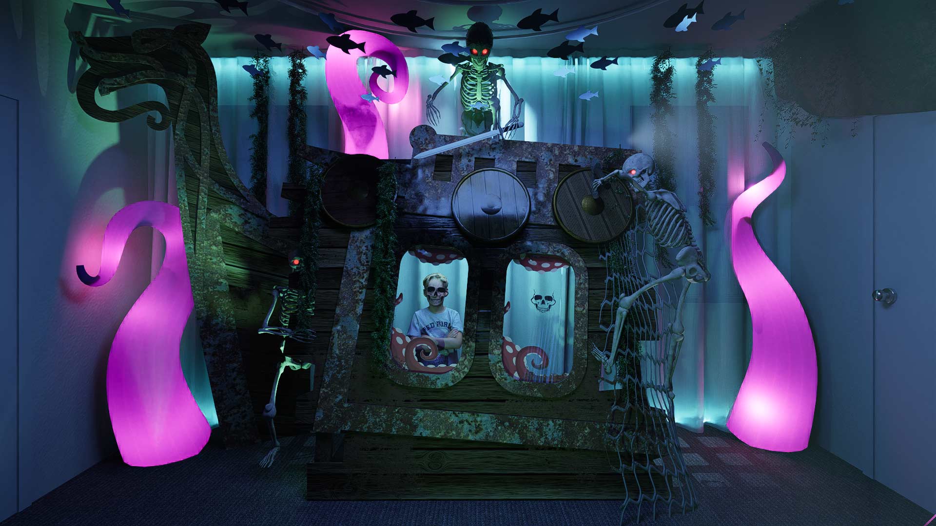 spooky under the sea themed room