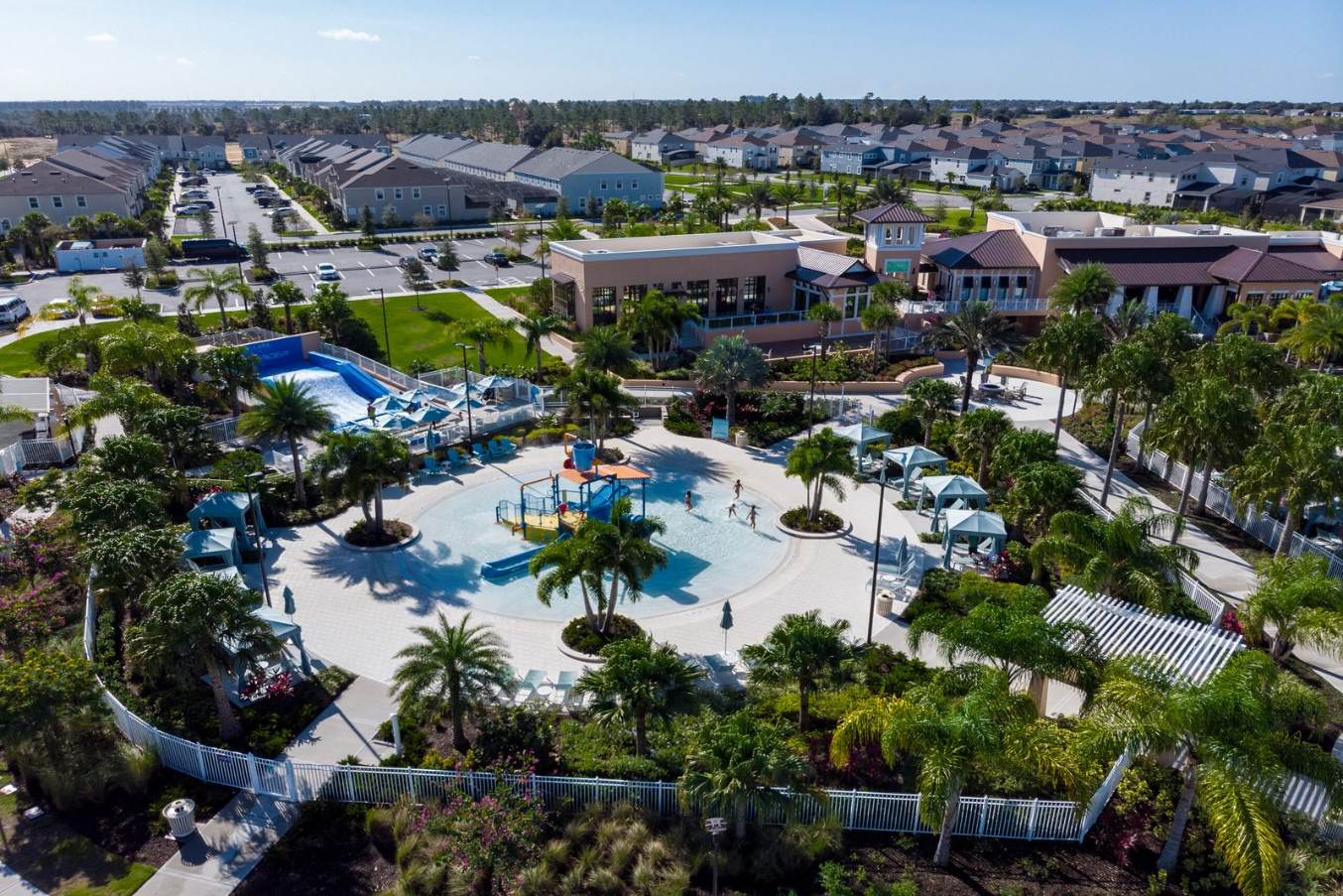 resort waterpark aerial view