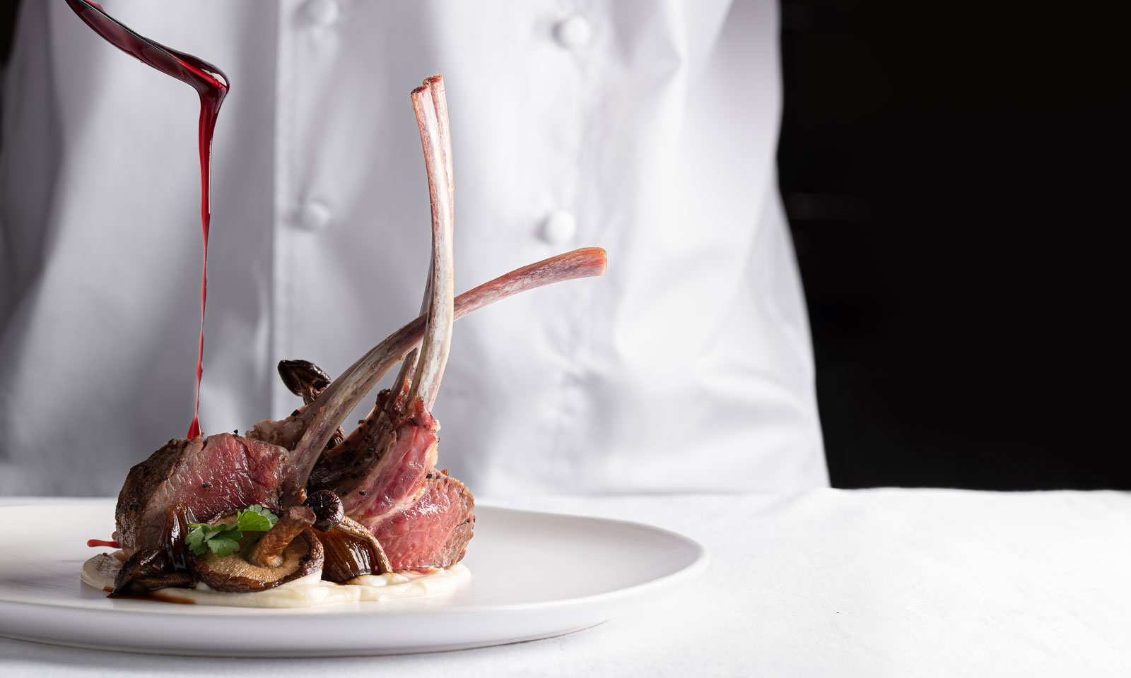 gourmet lamb displayed on a plate