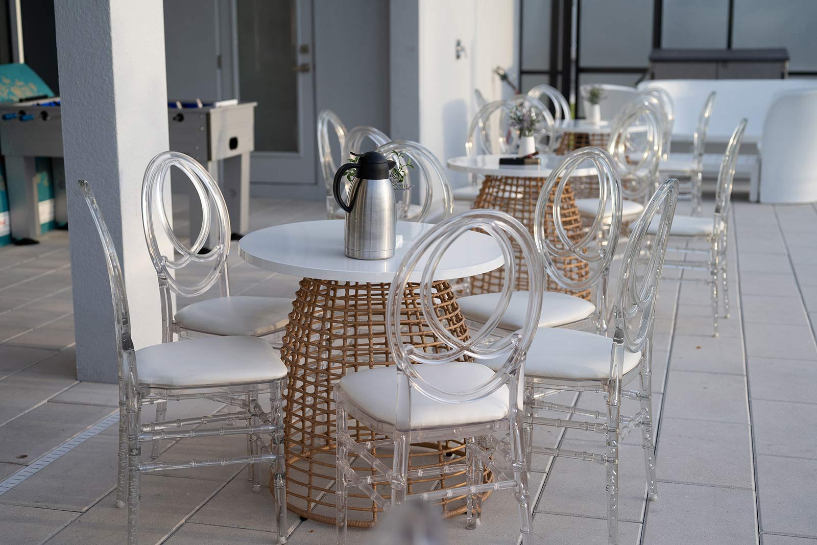 outside patio dining area