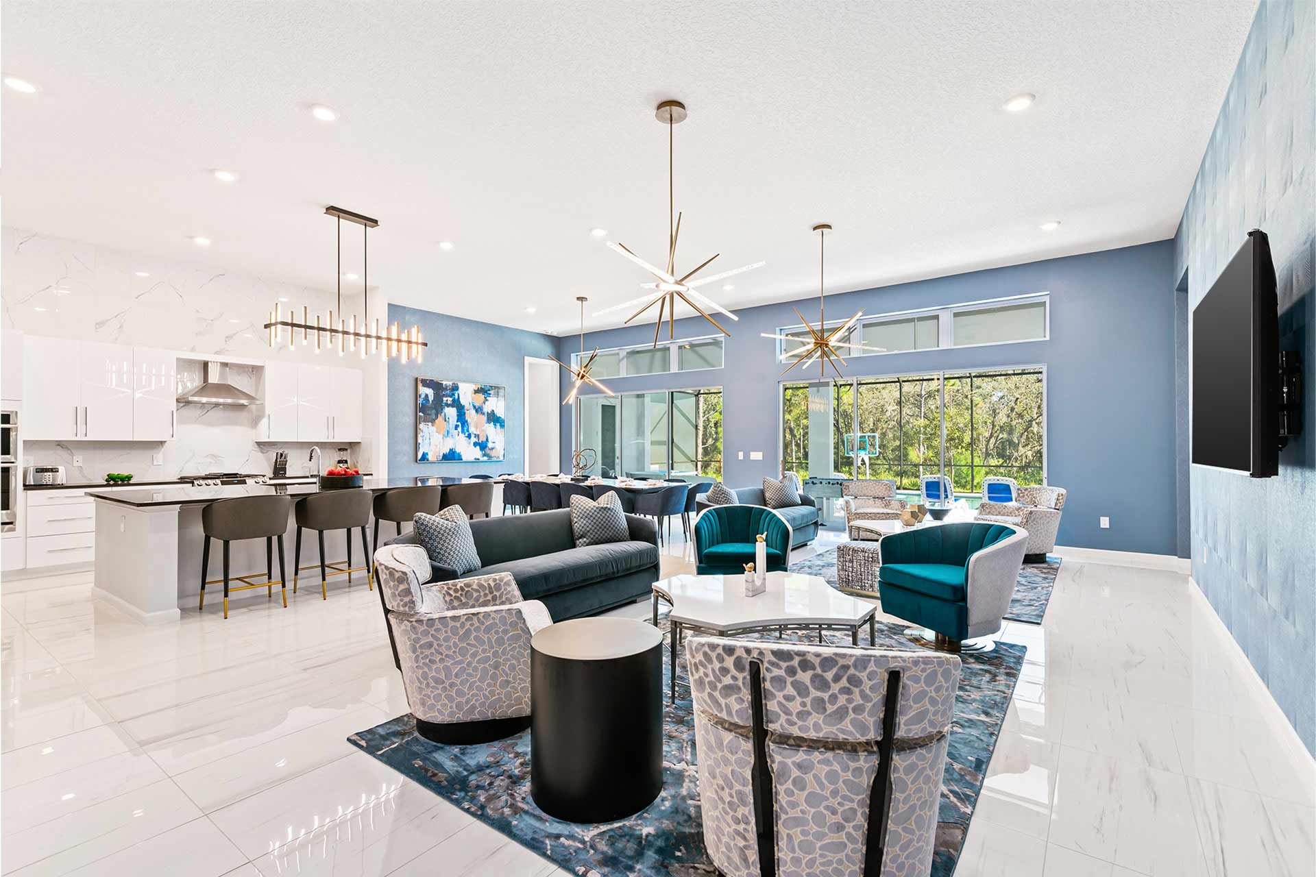 living room for pesach orlando at villatel village