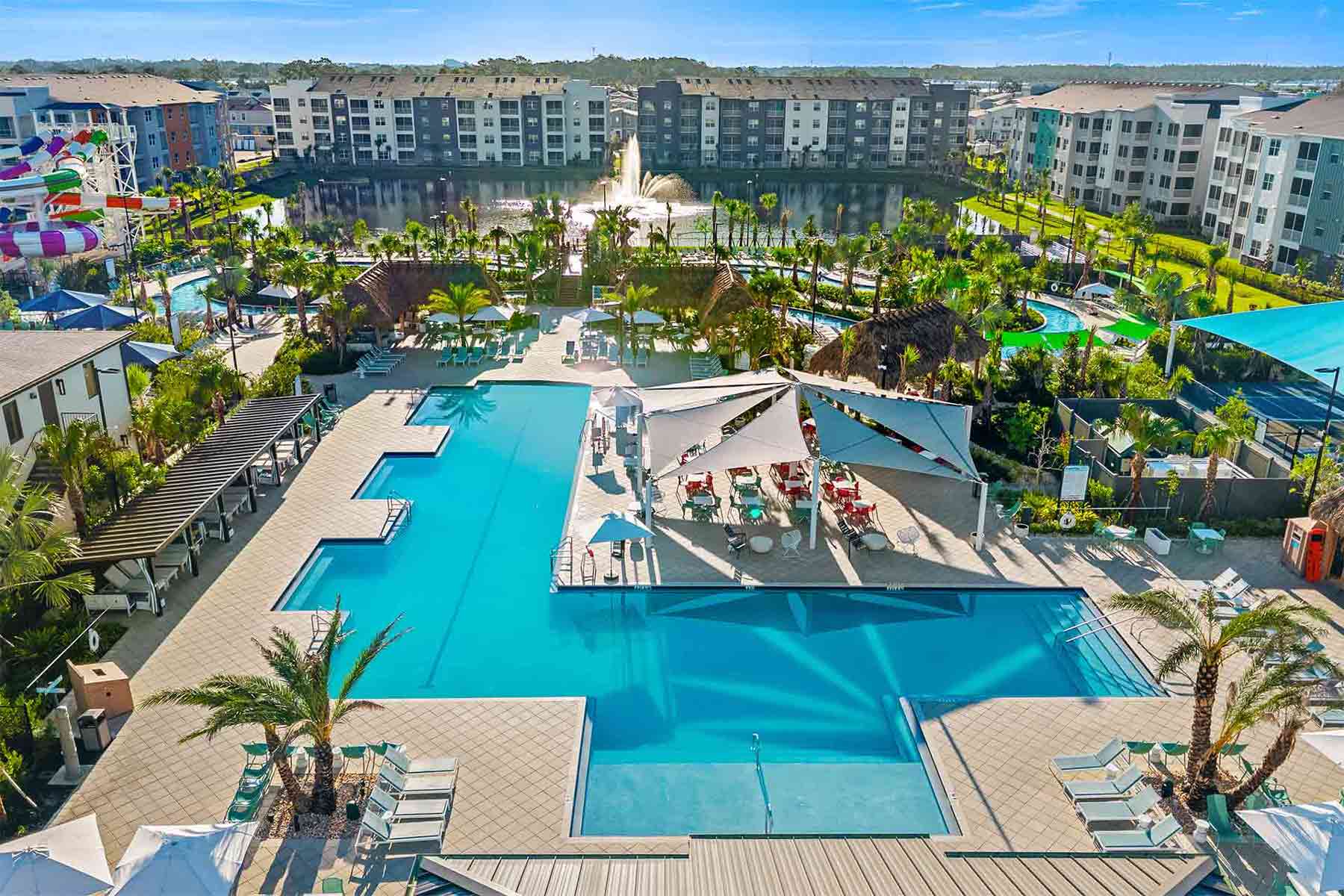 grand pool at villatel orlando resort for passover in florida